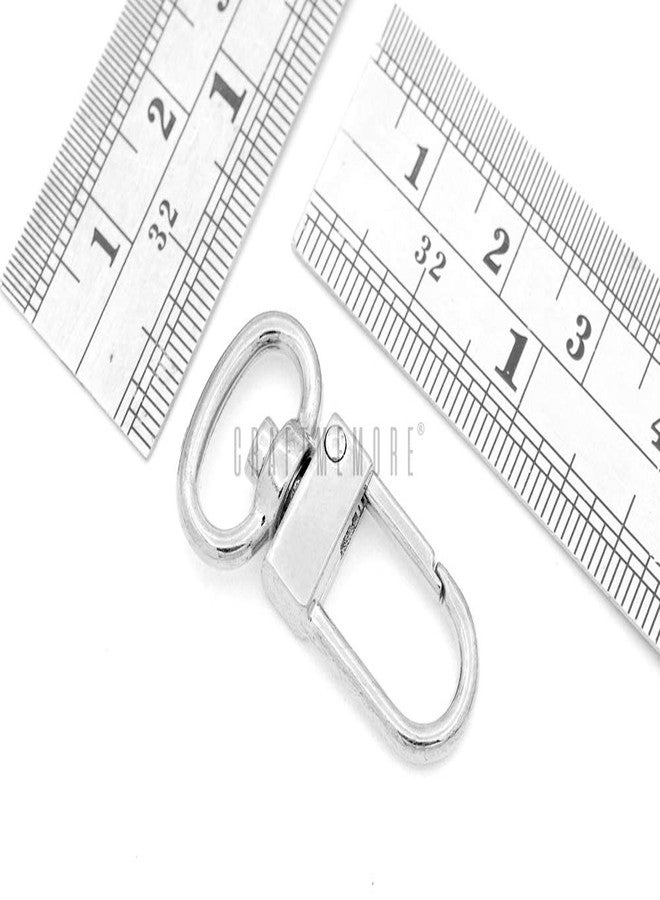 CRAFTMEMORE مشابك تثبيت صغيرة دوارة من نوع CRAFTMEMORE للحقائب والأحزمة والحبال، عبوة من 10 قطع PLHL (فضي) - Image 5