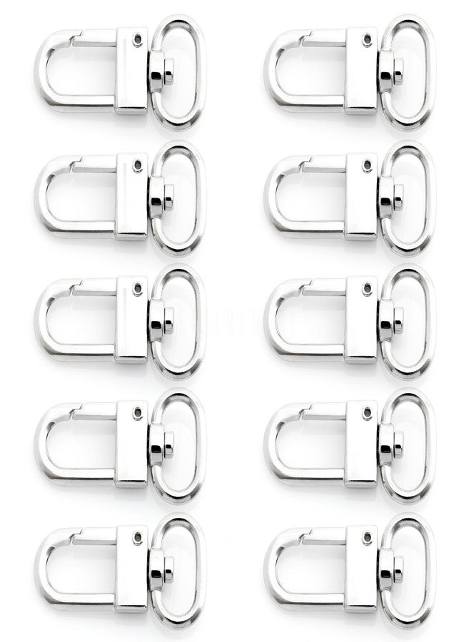 CRAFTMEMORE مشابك تثبيت صغيرة دوارة من نوع CRAFTMEMORE للحقائب والأحزمة والحبال، عبوة من 10 قطع PLHL (فضي) - Image 1