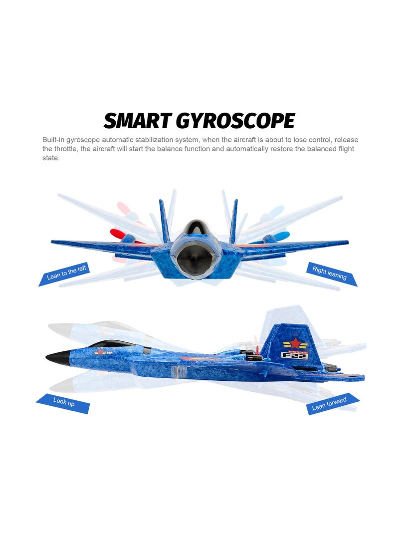 AROAQ RC Airplane F22 Land and Air Remote Control Glider RC Aircraft Jet with LED Lights Foam plane Children toys  - Image 5