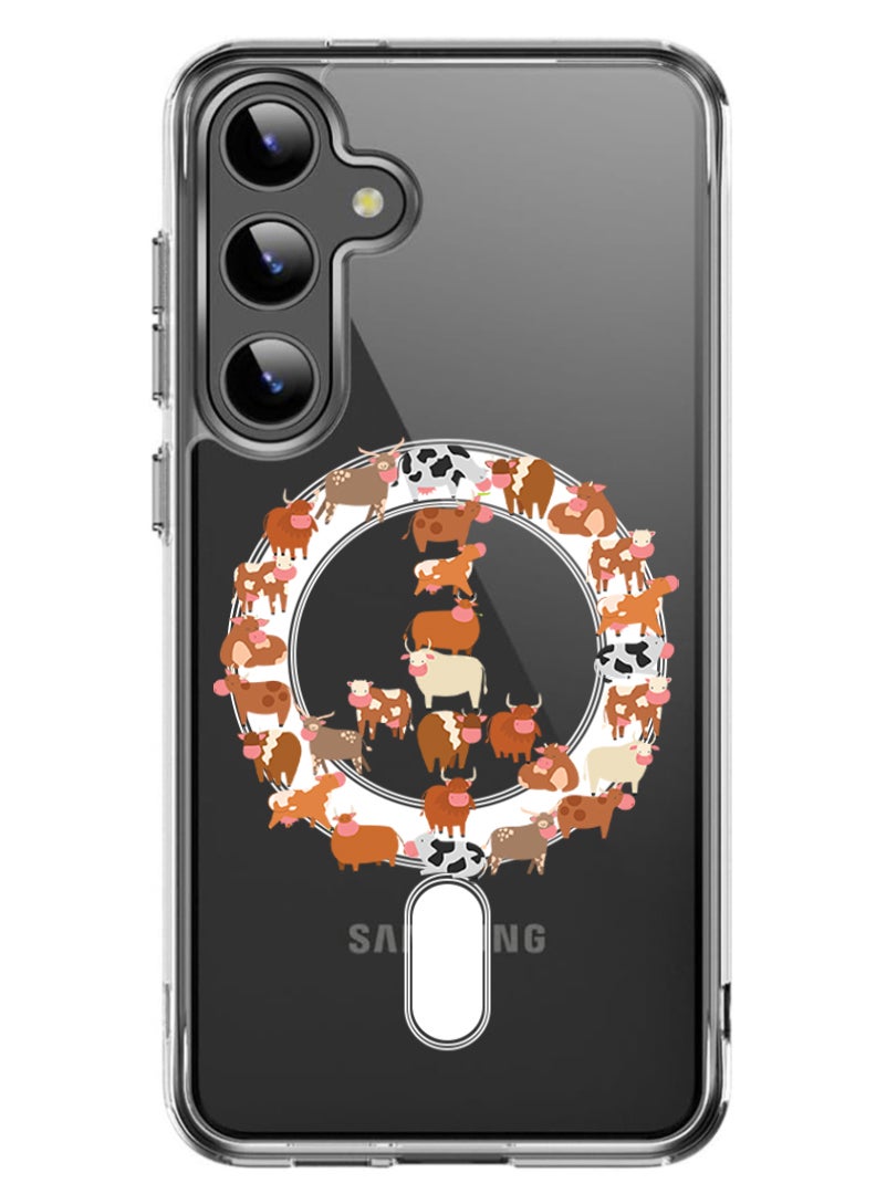 Theodor Magnetic Case for Samsung Galaxy S24 Plus 6.7-inch Compatible with MagSafe Wireless Charging, Shockproof Phone Bumper Cover Cows copy - Image 1