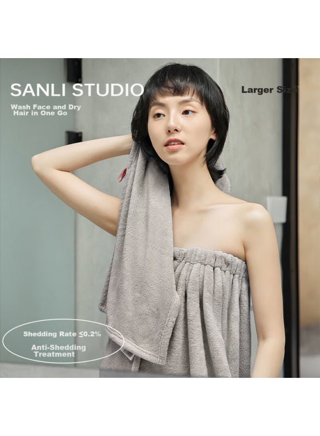 سانلي Sanli مناشف مضادة للبكتيريا سميكة، 2 قطعة، فئة A ماصة، للرجال والنساء، غسل الوجه، الاستحمام، للاستخدام المنزلي، تجفيف الشعر، منشفة وجه كبيرة، أزرق/رمادي - Image 5