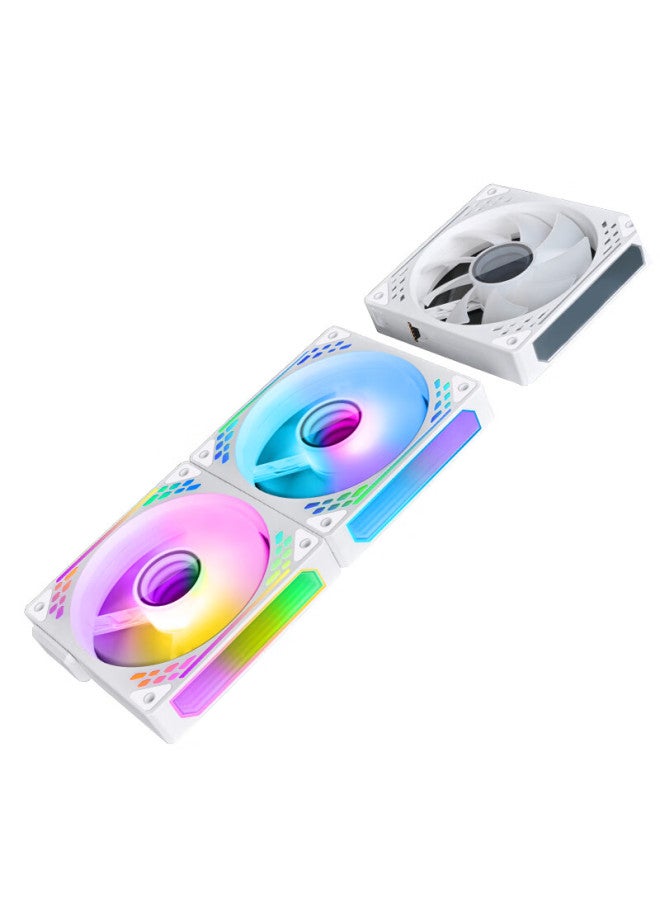 Play Jia Wanjia Tian Magnetic Fan Building Block, White, Single Pack, 12cm, Water Cooling Case Fan, Magnetic Attraction, Wireless Assembly, Argb Light Synchronization, Pwm Temperature Control - Image 5