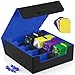 Mlikero Card Deck Case 2400 Trading Card Storage Box with 10 Colorful Dividers and 4 Foam Stoppers Leather Magnetic Closure Commander Deck Box Fit for MTG TCG 4 Rows BlackBlue - Image 3