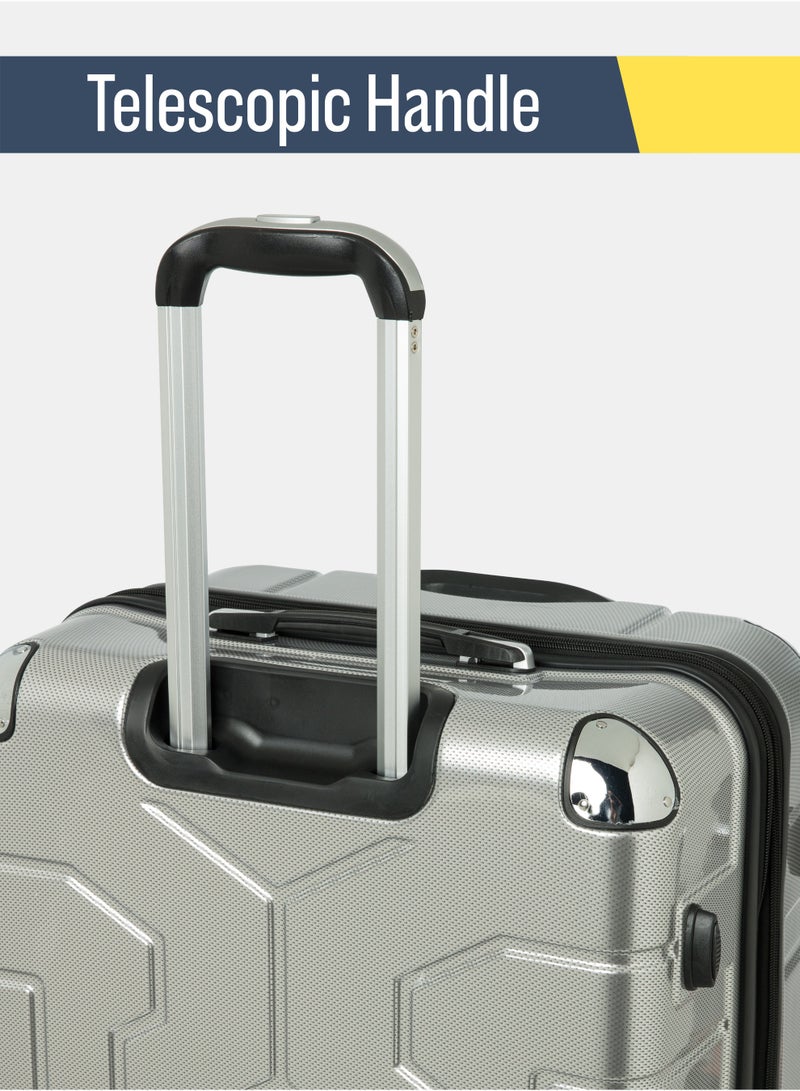 BRITISH TOURISTER 20-Inch Cabin Bag | ABS Hard Shell Luggage with Expandable Layer | Lightweight Carry-On Suitcase with 360° Spinner Wheels & Telescopic Handle – (Light Grey) - Image 2