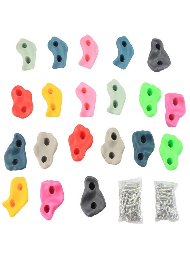 IFOYO Rock Climbing Holds, 20 Large Climbing Rocks for Indoor Outdoor Playground Set for Kids Over 4 Years Support 132lbs 60kg,Bright and Dark Color - Image 1
