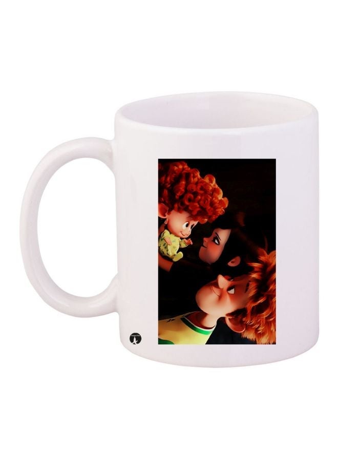 Cartoon Printed Coffee Mug White/Black/Brown 11ounce