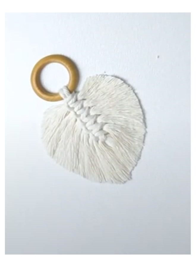 macrame sanu Handmade macrame Napkin Holder , wooden Ring with feather .Table top Décor for Dinning Table Setting, Party, Wedding, Family Gatherings - Image 2