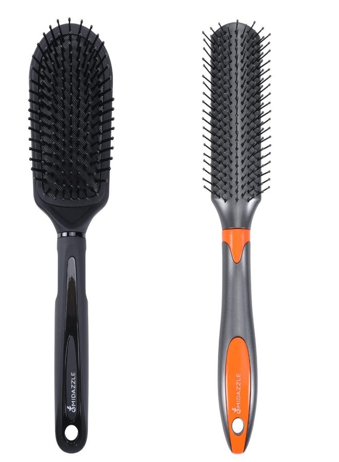Omidazzle Midazzle Premium Cushioned & Flat Hair Brush For Men & Women - Pack Of 2 (Hb3-5) - Image 1