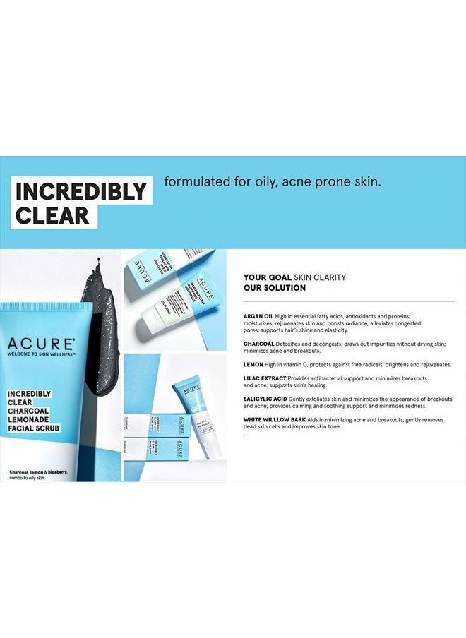 Acure ACURE Incredibly Clear Charcoal Lemonade Cleansing Clay | 100% Vegan | For Oily to Normal & Acne Prone Skin | Charcoal, Volcanic Lava & Lemon - Cleanses & Detoxifies | 4 Fl Oz (Packaging May Vary)  - Image 3