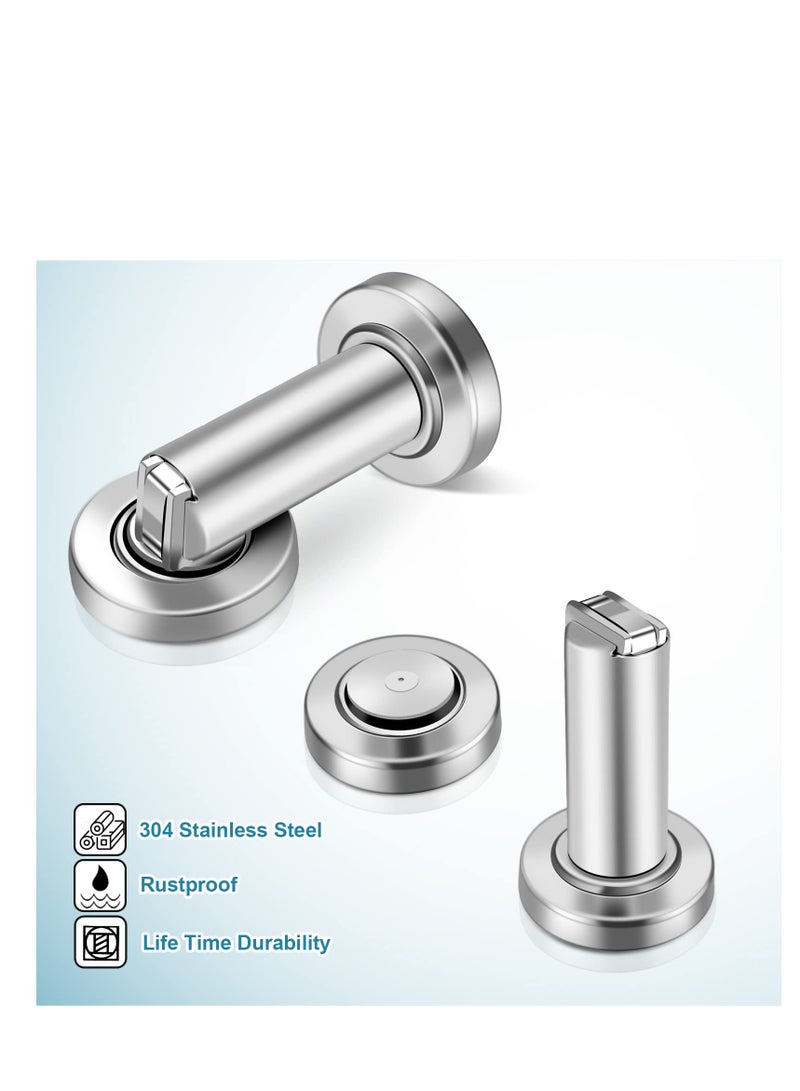 Zikra Door Stopper, Magnetic Door Stop, Heavy Duty Stainless Steel Door Catch, Holder Your Door, Modern Wall/Ground Mount Door Stopper, Brushed Nickel, 2 Pack - Image 3