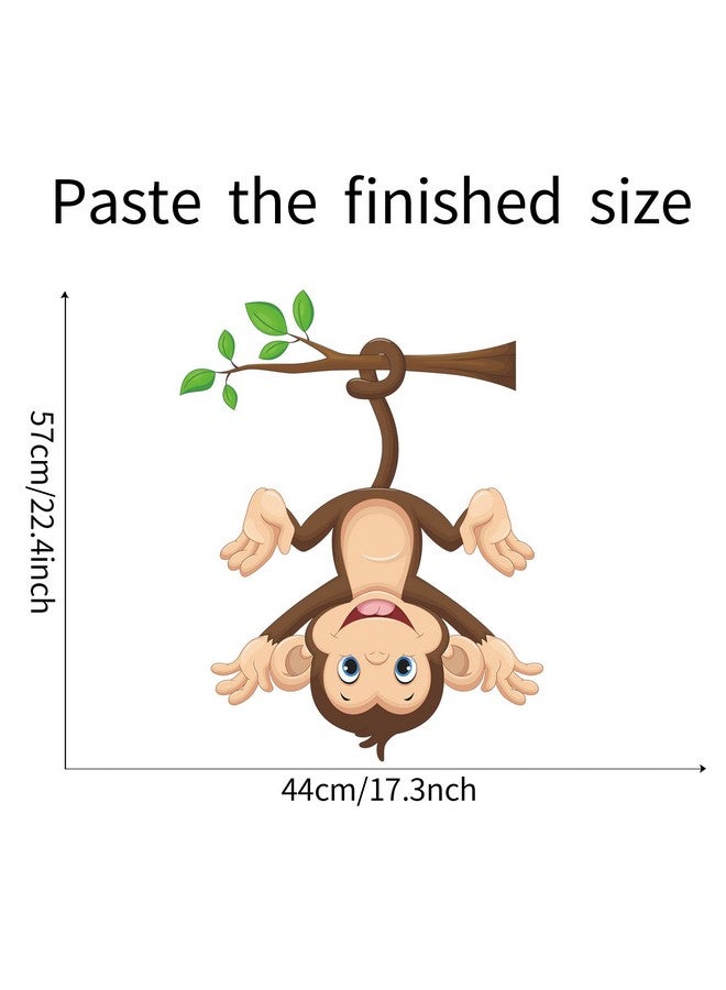 ROFARSO Colorful Cute Cartoon Wall Sticker For Kid Removable Peel And Stick Wall Decal Diy Decoration For Nursery Baby Girls Bedroom Playroom Living Room (Monkey) - Image 5