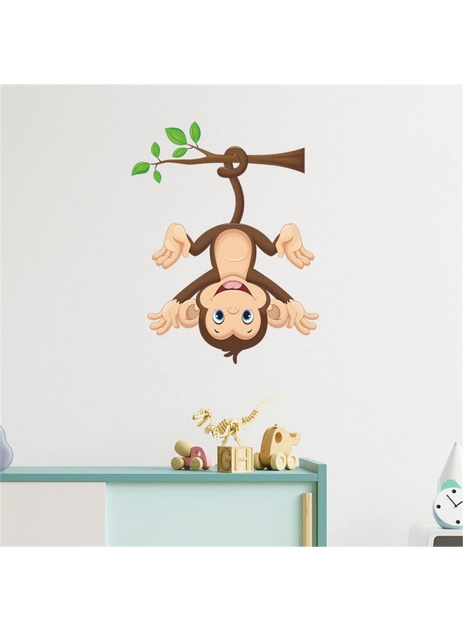 ROFARSO Colorful Cute Cartoon Wall Sticker For Kid Removable Peel And Stick Wall Decal Diy Decoration For Nursery Baby Girls Bedroom Playroom Living Room (Monkey) - Image 4