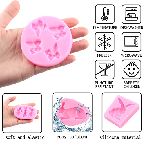 ZiXiang Rabbit Silicone Fondant Mold Easter Bunny Ears Chocolate Molds For Cake Decorating Cupcake Topper Candy Gum Paste Set Of 4 - Image 4