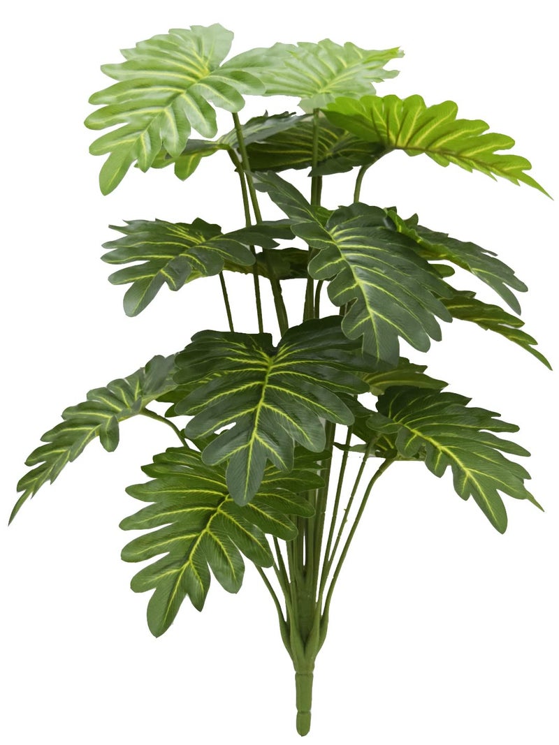 Fourwalls Beautiful Artificial Miniature PVC Silk Floor Plant with Big Leaves and Without Pot (18 Leaves, 65 cm Tall, Green) - Image 2