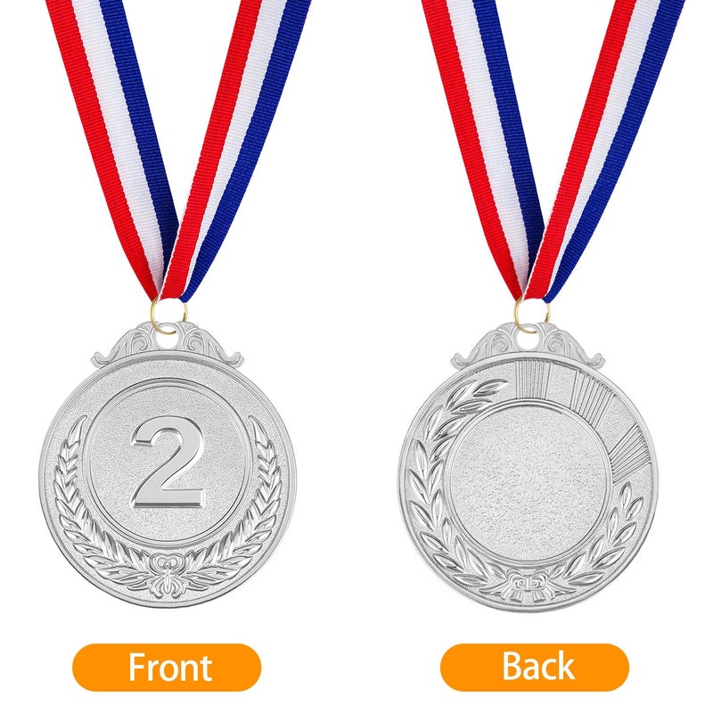 Awpeye 12 Pieces Award Medals 1st 2nd 3rd (Gold, Silver, Bronze) Metal Style Winner with Neck Ribbon, 2 Inches - Image 5