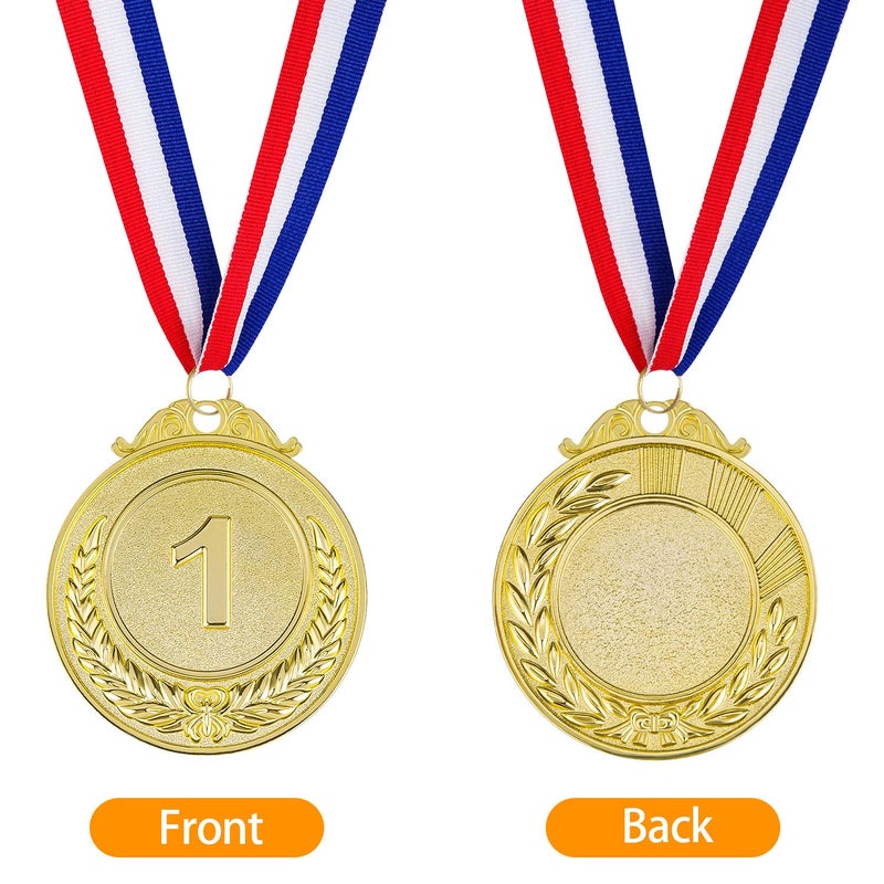 Awpeye 12 Pieces Award Medals 1st 2nd 3rd (Gold, Silver, Bronze) Metal Style Winner with Neck Ribbon, 2 Inches - Image 4