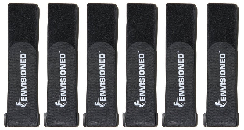 ENVISIONED Reusable Cinch Straps 2" x 12" (Usable Length is 8.75") - 6 Pack, Multipurpose Strong Gripping, Quality Hook and Loop Securing Straps (Black) - Image 3