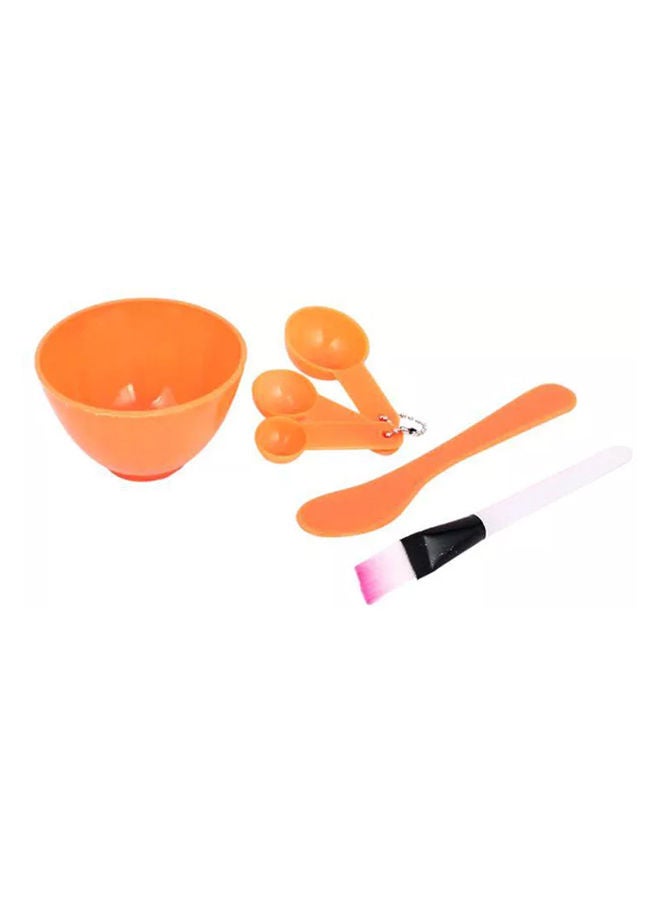 6-Piece Makeup Bowl And Brush Set Orange/White/Black - Image 2