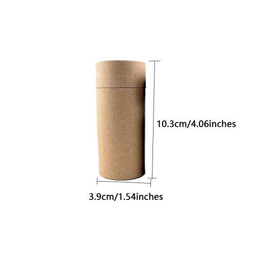 glasstore Kraft Empty Jar Tube Cardboard Boxes - Essential Oil Bottle Packaging Box with Lid - Round Paper Cardboard Box, 5pcs (50ML) - Image 2