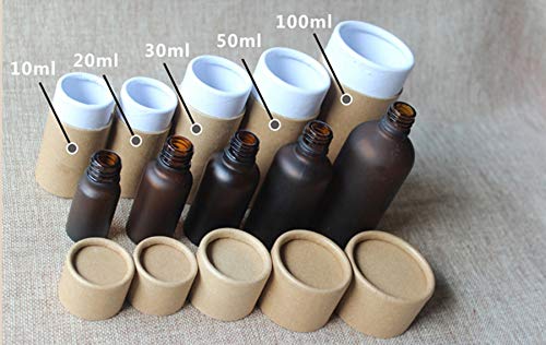 glasstore Kraft Empty Jar Tube Cardboard Boxes - Essential Oil Bottle Packaging Box with Lid - Round Paper Cardboard Box, 5pcs (50ML) - Image 5