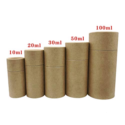 glasstore Kraft Empty Jar Tube Cardboard Boxes - Essential Oil Bottle Packaging Box with Lid - Round Paper Cardboard Box, 5pcs (50ML) - Image 4