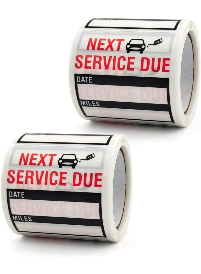 Rubik Car Oil Change Stickers 120 Labels Per Roll, Removable Waterproof Vinyl Stickers Maintenance Next Service Due Reminder, Peel, Write and Stick with No Residue (2 Rolls) - Image 1