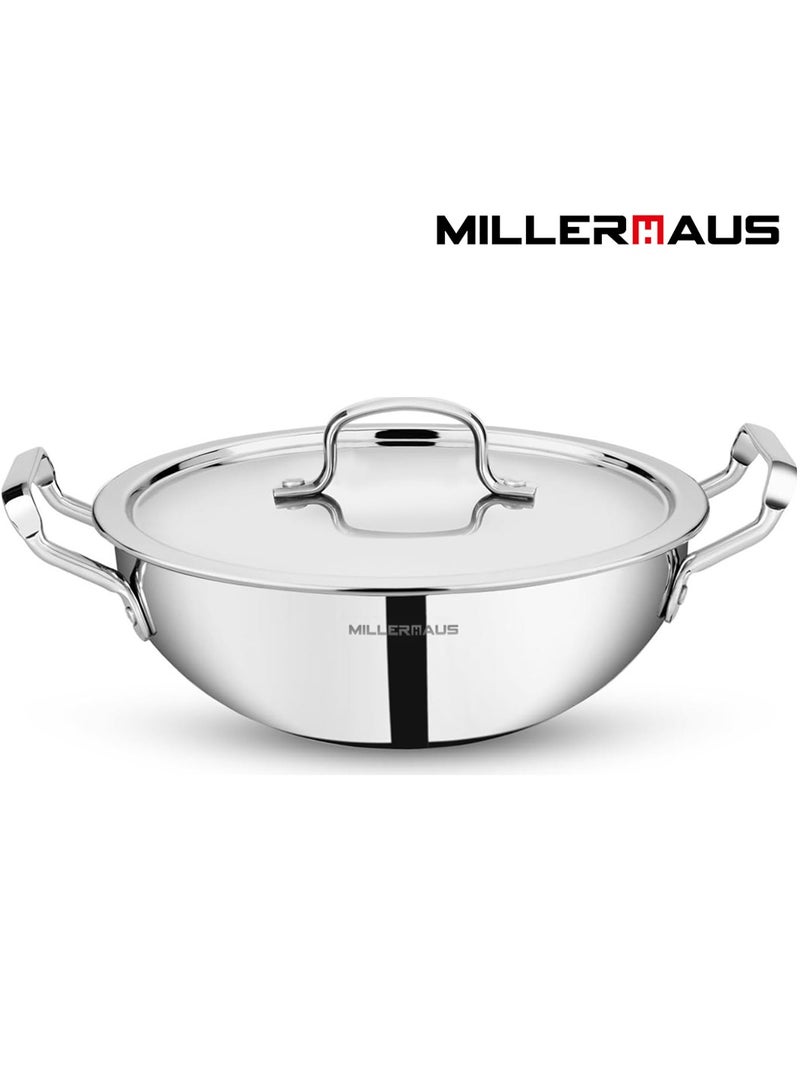 Millerhaus Tri-Ply Kadai 28cm Stainless Steel - Image 1