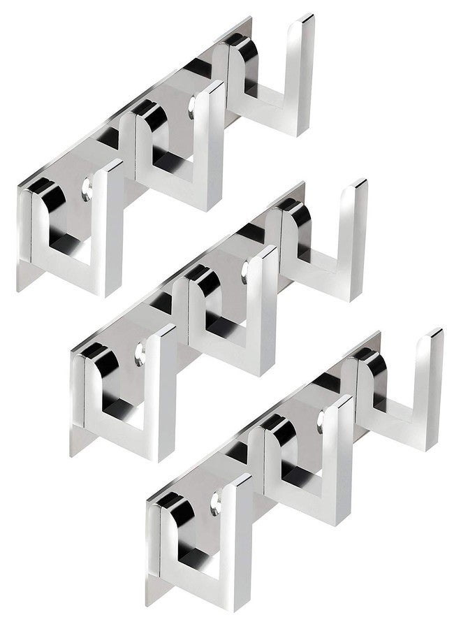 MAP Pack of 3PC Stainless Steel Premium 3 PIN -L TYPS -Cloth Hanger .Bathroom Wall Door Hook Hanger - Image 1
