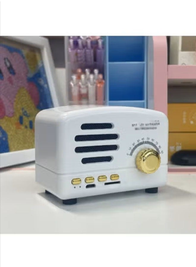 نيوترل مكبر صوت بلوتوث صغير رجعي صغير الحجم وسهل الحمل، مثالي للاستماع إلى الموسيقى والرد على المكالمات. مثالي لحفلات أعياد الميلاد والوجبات في الهواء الطلق والحفلات والمناسبات المماثلة. (أبيض) - Image 2