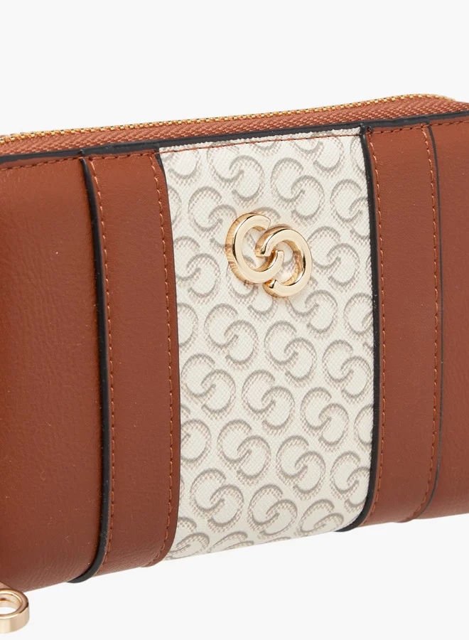 Celeste Monogram Print Zip Around Wallet