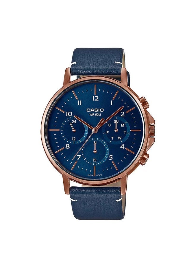 كاسيو ساعة كاسيو للرجال - MTP-E321RL-2AVDF مينا زرقاء، - Image 1