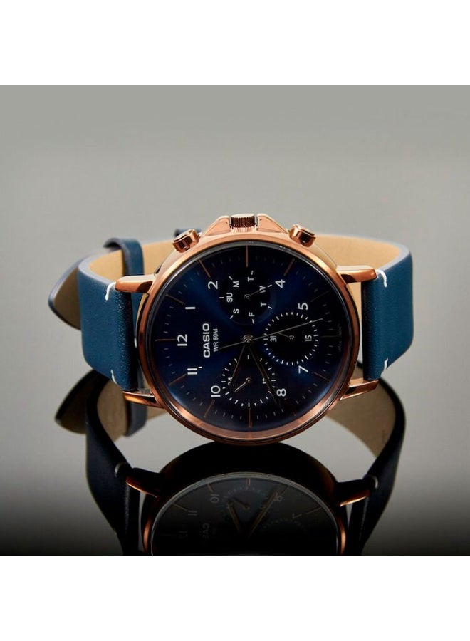 كاسيو ساعة كاسيو للرجال - MTP-E321RL-2AVDF مينا زرقاء، - Image 3