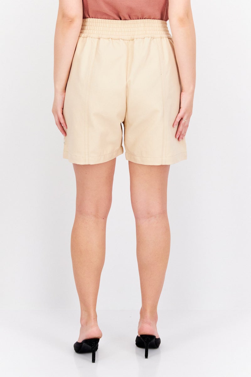 Levi's Levis x Deepika Padukone Women Solid Basic Shorts, Beige - Image 3