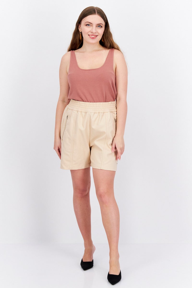 Levi's Levis x Deepika Padukone Women Solid Basic Shorts, Beige - Image 4