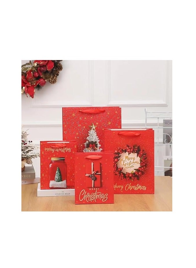 Brain Giggles Brain Giggles Pack of 12 Novelty Assorted Design Christmas Paper Gift Bag with Handles  - Image 1