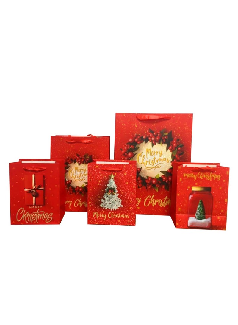 Brain Giggles Brain Giggles Pack of 12 Novelty Assorted Design Christmas Paper Gift Bag with Handles  - Image 4
