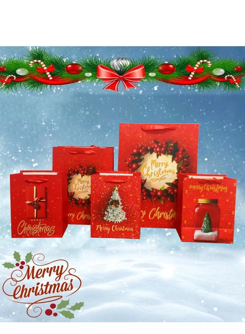 Brain Giggles Brain Giggles Pack of 12 Novelty Assorted Design Christmas Paper Gift Bag with Handles  - Image 5