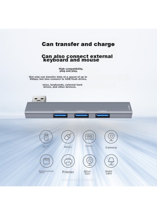 Isky Usb Hub, Right-side Adhesive Expansion Dock, Usb To Usb 3.0 Converter, Laptop Expansion Dock, Four-in Hub - Image 3