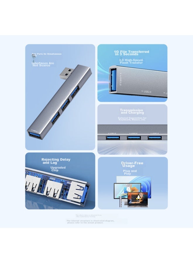 Isky Usb Hub, Right-side Adhesive Expansion Dock, Usb To Usb 3.0 Converter, Laptop Expansion Dock, Four-in Hub - Image 2