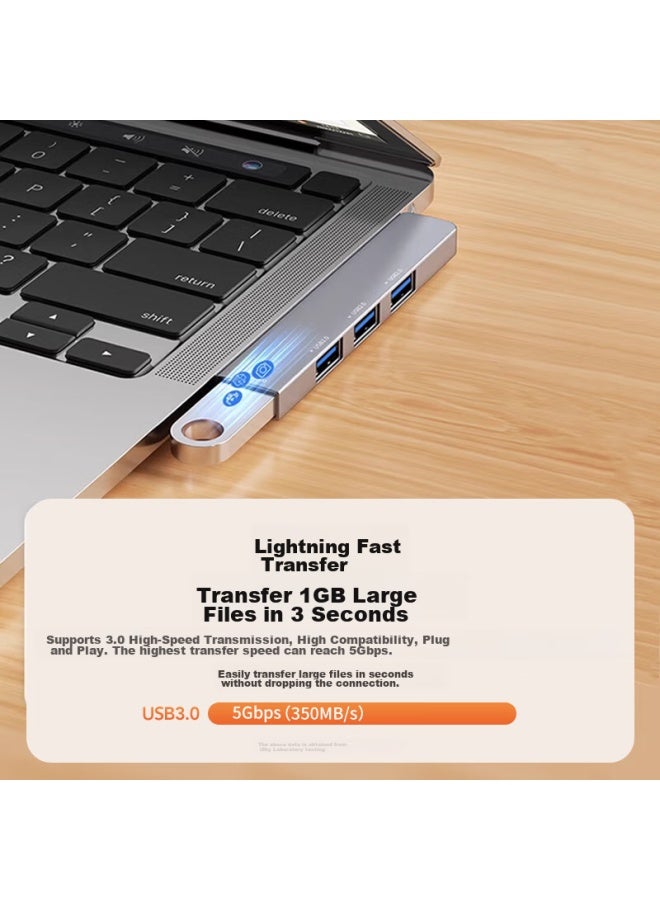 Isky Usb Hub, Right-side Adhesive Expansion Dock, Usb To Usb 3.0 Converter, Laptop Expansion Dock, Four-in Hub - Image 4