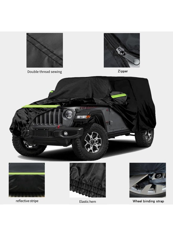 Relex Waterproof Car Cover for Jeep Wrangler 2 Door, All Weather for Jeep Rain Cover for Automobiles, Outdoor Full Exterior for Jeep Covers Fits JK JL YJ TJ - Image 3