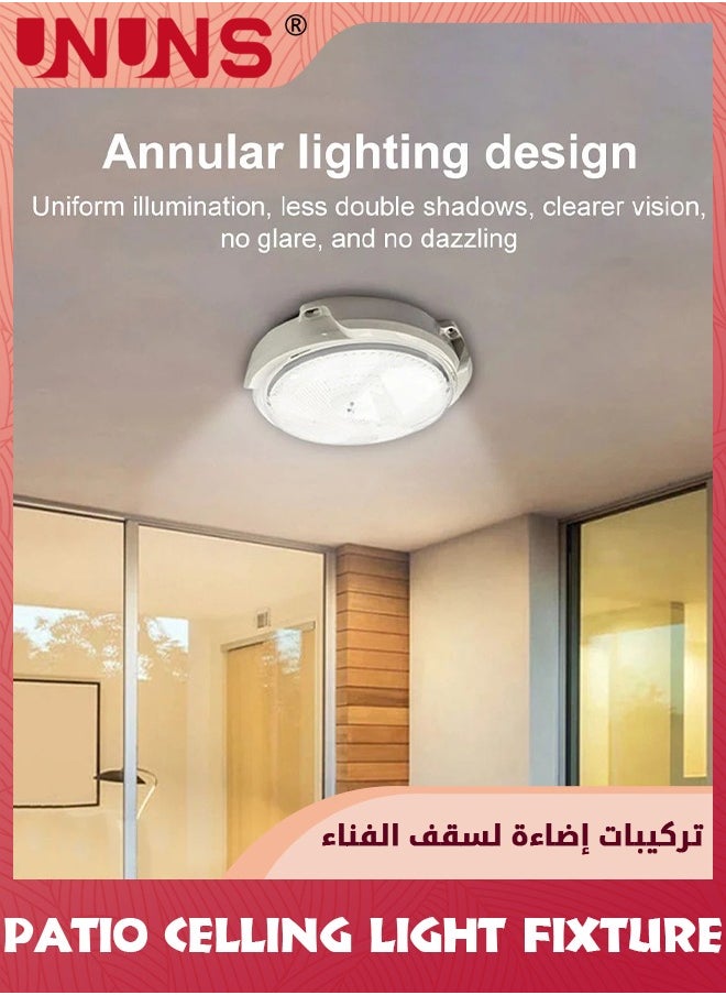 UNUNS مصابيح LED تعمل بالطاقة الشمسية، للاستخدام الداخلي والخارجي، وإضاءة سقف الشرفة بالطاقة الشمسية مع جهاز تحكم عن بعد، وإضاءة حظيرة الدجاج بالطاقة الشمسية بقوة 100 وات، وإضاءة شرفة تعمل بالطاقة الشمسية مع مستشعر من الغسق إلى الفجر ومؤقت  - Image 2