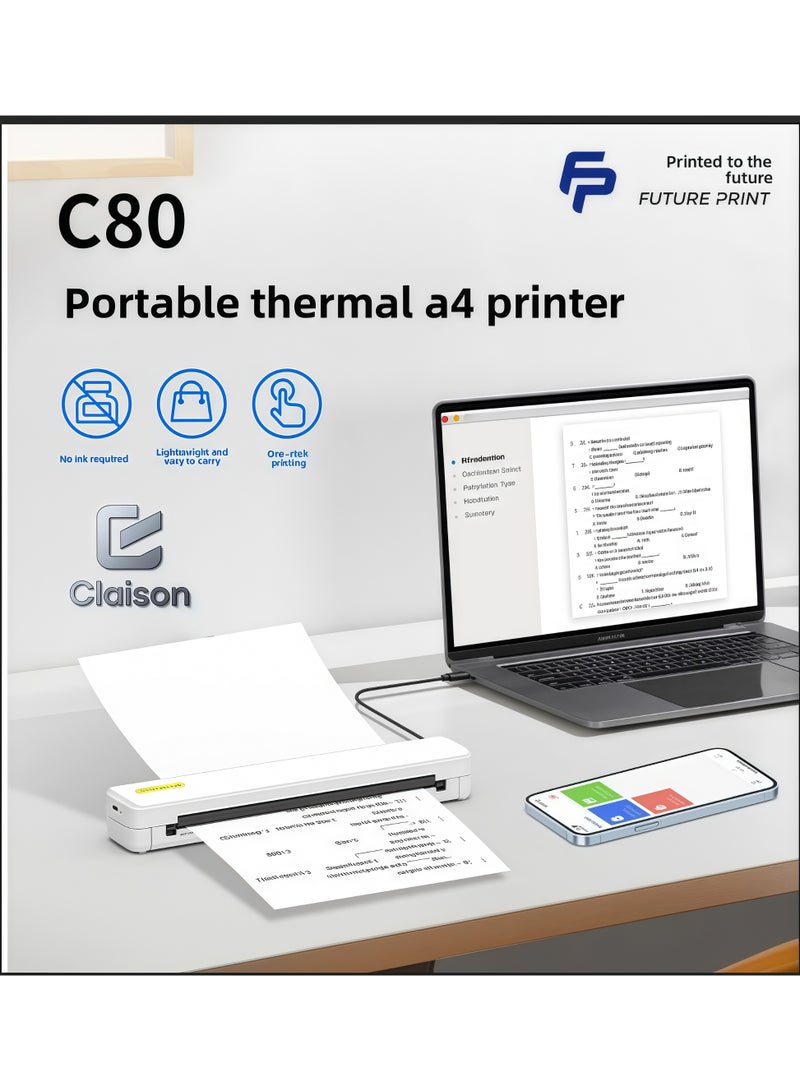 Claison Mini Thermal Printer Wireless Connect To Phone Print Test Papers Bluetooth Connect Print Tattoo  - Image 1