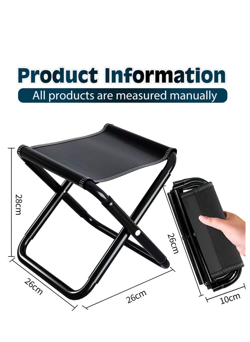 Excefore 2 Pack Portable Folding Stool with Carry Bag, Folding Stool Lightweight Camping Stool, Suitable for Fishing Hiking Backpacking Travelling BBQ Stool - Image 2