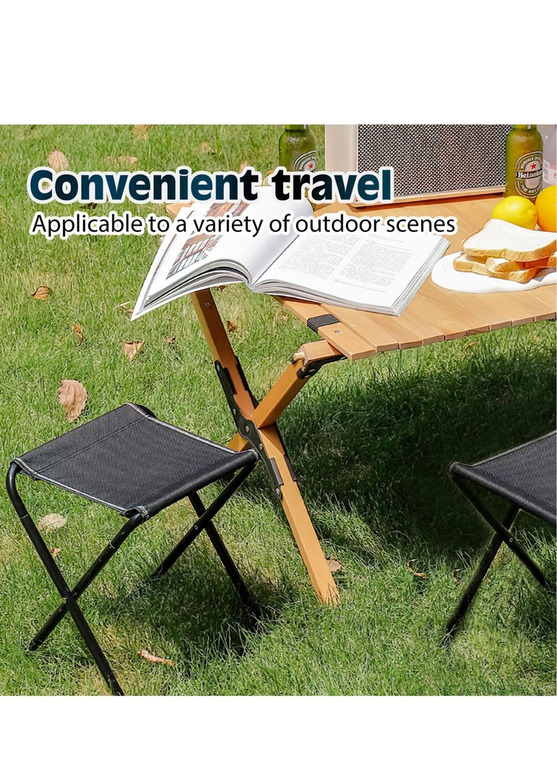 Excefore 2 Pack Portable Folding Stool with Carry Bag, Folding Stool Lightweight Camping Stool, Suitable for Fishing Hiking Backpacking Travelling BBQ Stool - Image 4