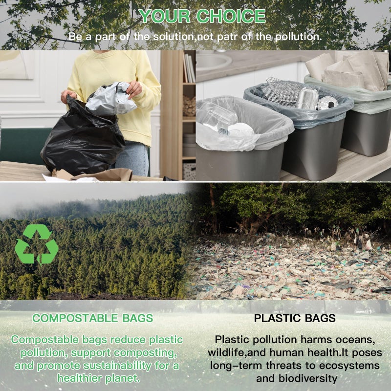 Inwaysin 1.2-Gallon Trash Bags Small Garbage-Bags - 100 Counts Disposable Mini Size Biodegradable Unscented Black Bulk Can Liners Tiny Recycling for Kitchen Bathroom Office - Image 4