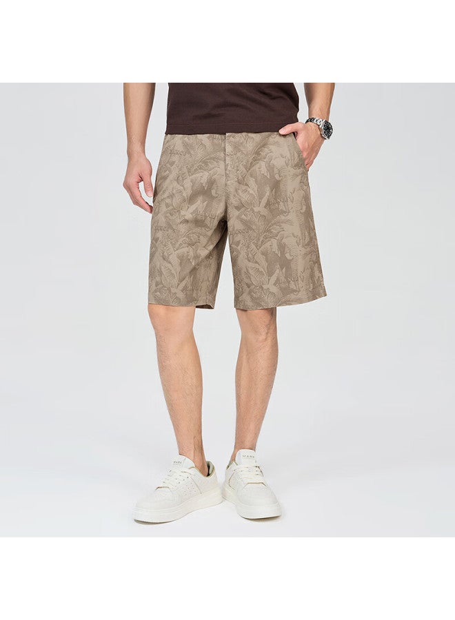 Dancing Wolves Comfortable Cotton Ammonia Summer Casual Shorts For Men With Trendy Letter Print And Breathable Design 701 Khaki 35 - Image 5