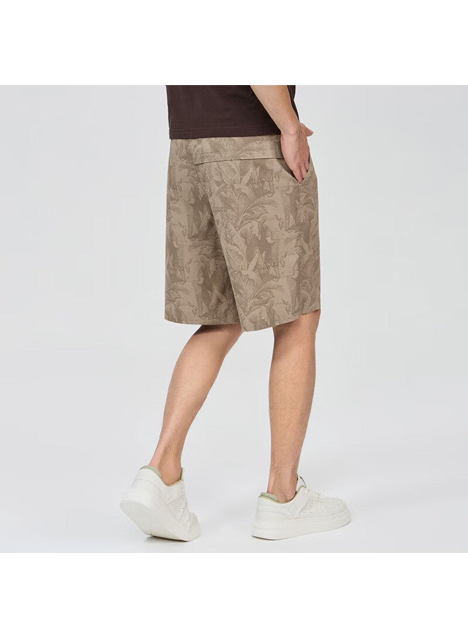 Dancing Wolves Comfortable Cotton Ammonia Summer Casual Shorts For Men With Trendy Letter Print And Breathable Design 701 Khaki 35 - Image 4