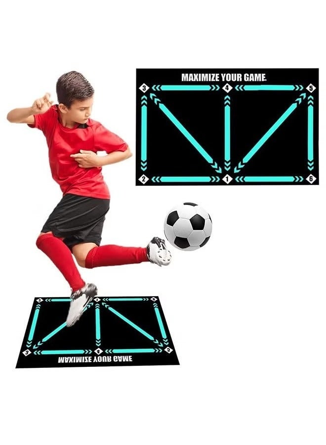 WALALLA Soccer training mat, Dribble Silent Sports Auxiliary Props, Football Door Mat Anti-Skid Carpet for Corner Football Field Ground, Training Pace Ball Control Player Equipment, 60 X 90CM - Image 1