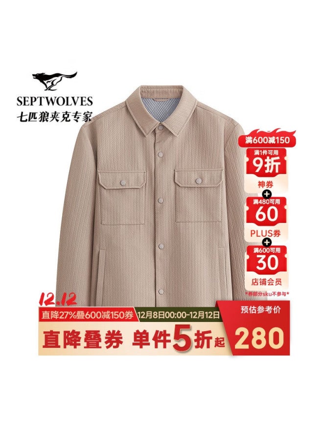 Septwolves Seven Wolves Men's Jacket Lapel Single Jacket Business Casual Outerwear Men - Image 1